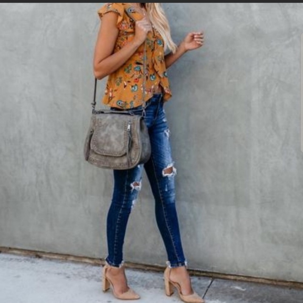 🎉HOST PICK🎉Fall Peplum Floral Top - Picture 5 of 7